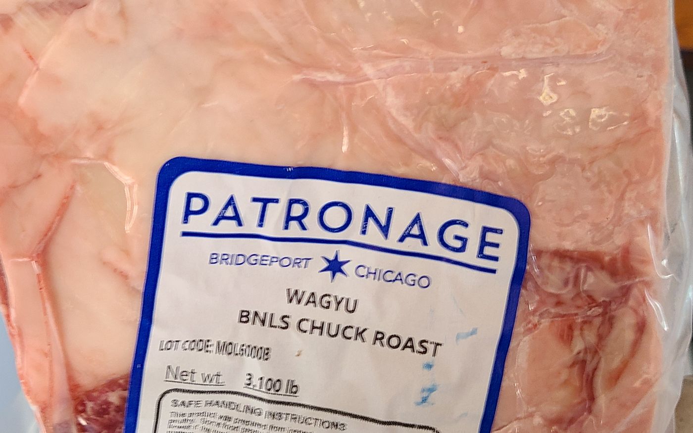 Boneless chuck roast, 3 lb